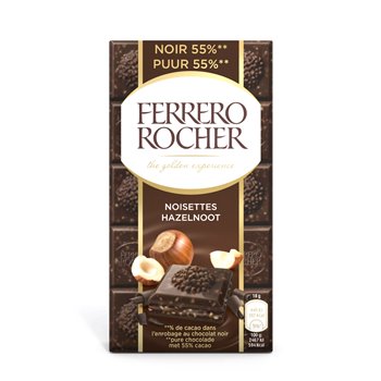 Tablette Ferrero Rocher Noir 55% Noisettes - 90g