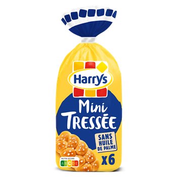 Brioche Harrys Mini Tressée Nature au sucre perlé - 210g