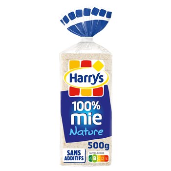 Pain de mie Harrys 100% mie Nature sans croûte - 500g