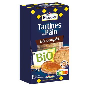 Tartine pain complet bio Pasquier - 240g