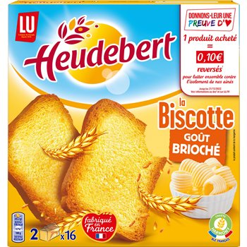 Biscottes briochée Heudebert 2x16 - 290g