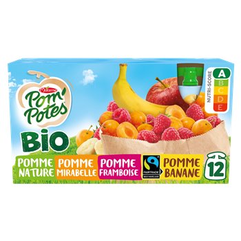 Compote Bio Pom'Potes Materne Multivariétés - 12x90g