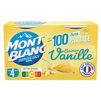 Crème Mont Blanc Vanille de Madagascar - 4x125g