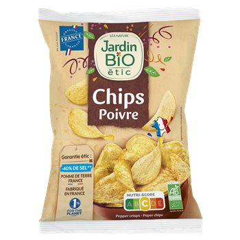 Chips Jardin Bio Etic Pomme de terre Poivre - 125g