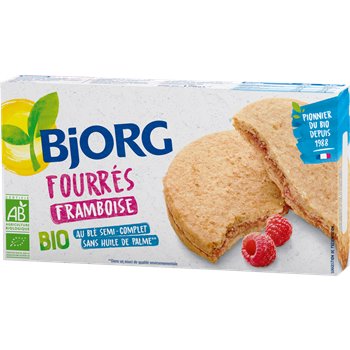 Biscuits fourrés Bjorg Framboises - 175g