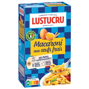 Pâtes Lustucru macaroni Aux oeufs - 250g