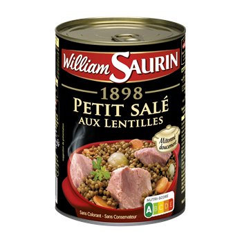 Petit salé William Saurin Lentilles à l'Auvergnate 420g