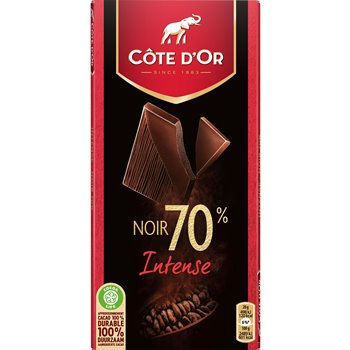 Tablette de chocolat Côte d'Or Fin, Noir, intense 70% - 100g