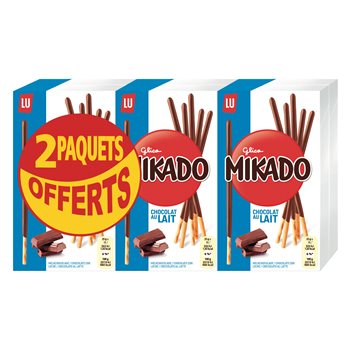 Biscuits Lu Mikado Chocolat lait 4x90g