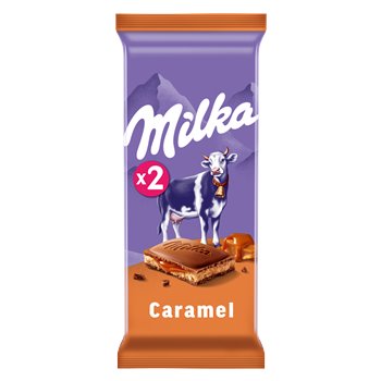 Tablette chocolat au lait Milka Caramel - 2x100g