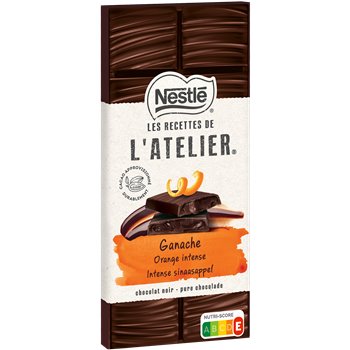 Tablette de Chocolat Nestlé Ganache orange intense 144g