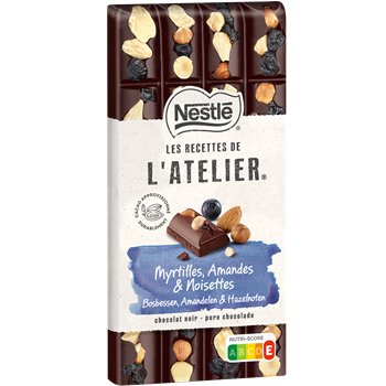 Tablette chocolat noir Nestlé Myrtilles amande noisette 170g