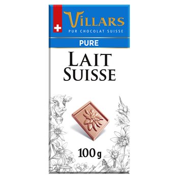 Tablette chocolat Villars Chocolat au Lait Suisse - 100g